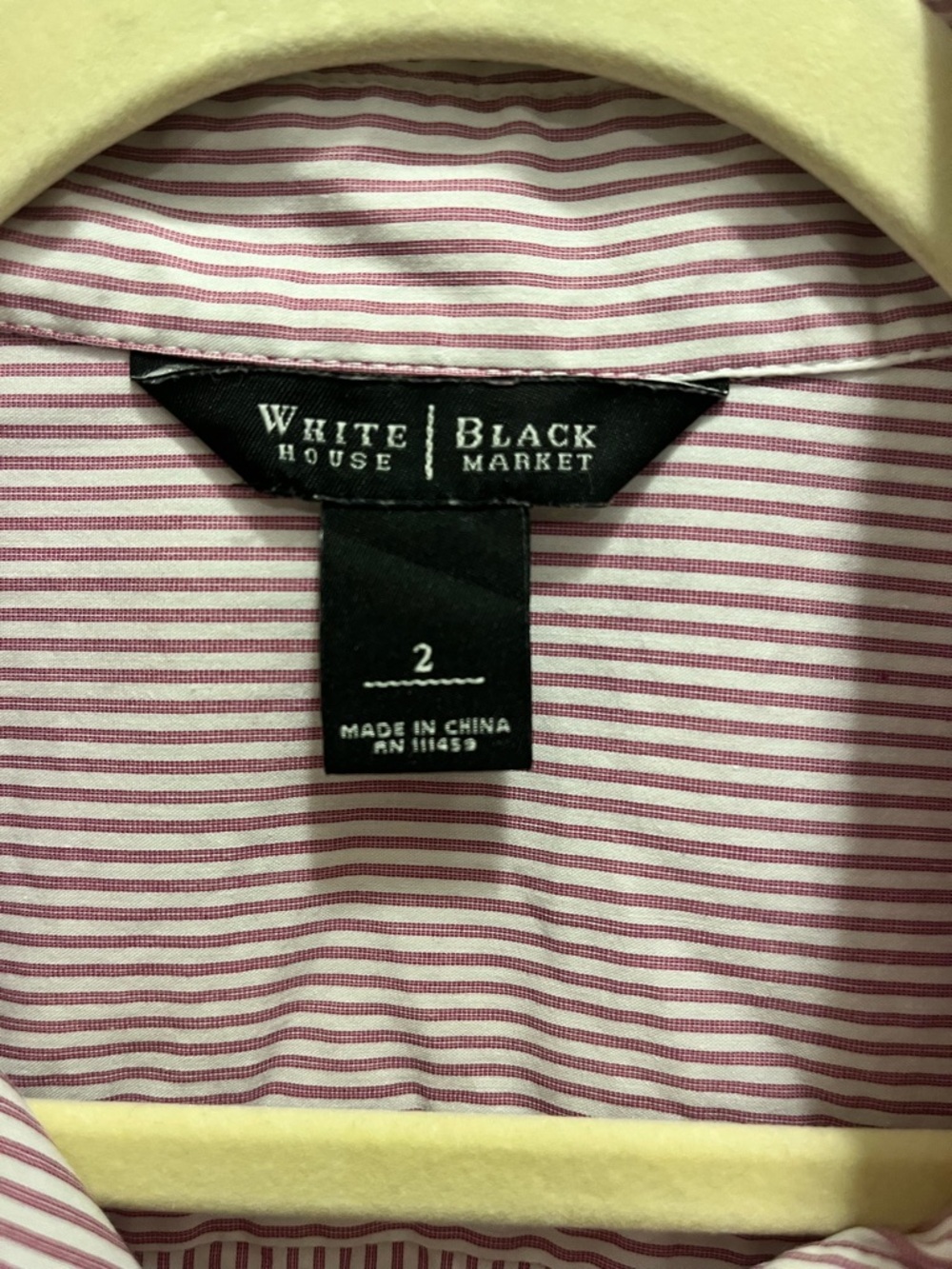 WHBM Pink and White Striped Dress Shirt - Picture 4 of 4
